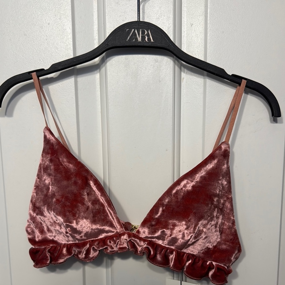 Something Navy Blush Velvet Bralette